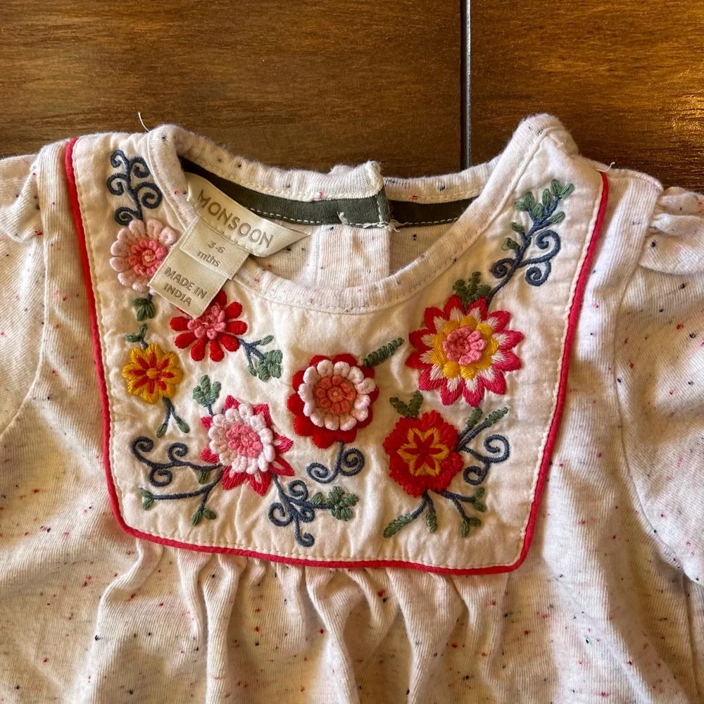 Girls MONSOON long sleeve shirt. SIZE 3-6 Months - Picture 6 of 9